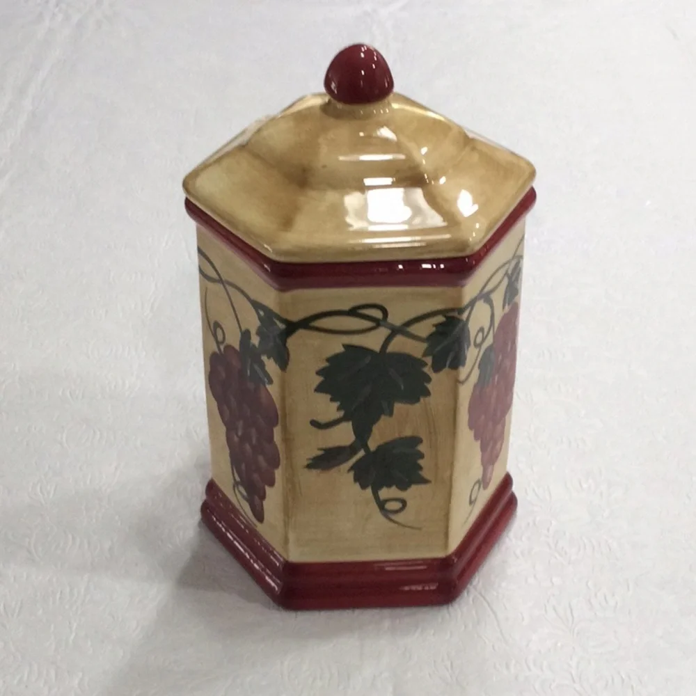 Handmade for Nonni's Grape Vine Vintage Cookie Jar